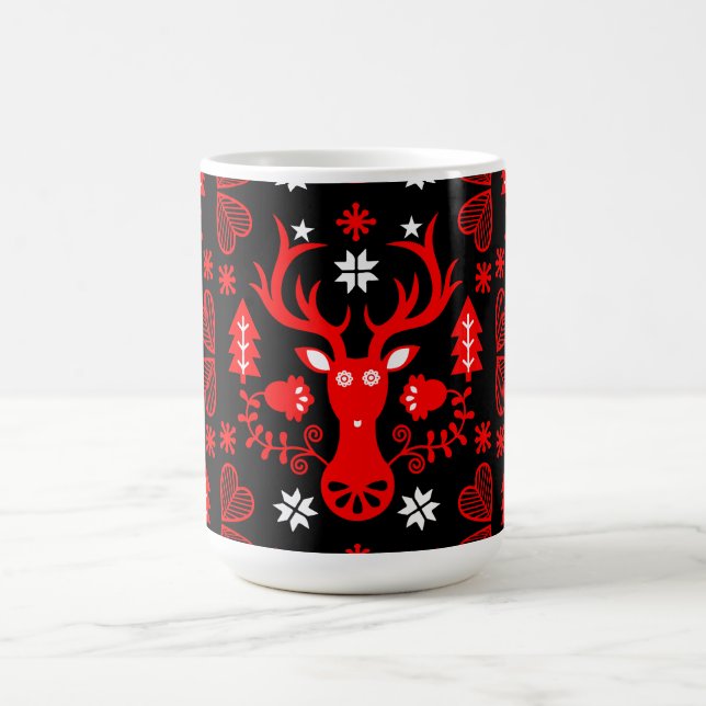 Mug Cerf de Noël rouge scandinave (Centre)