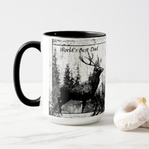Mug Cerf de Stag Vintage Meilleur Papa du Monde, Père