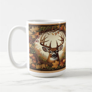 Mug Cerf Entouré De Feuilles D'Automne