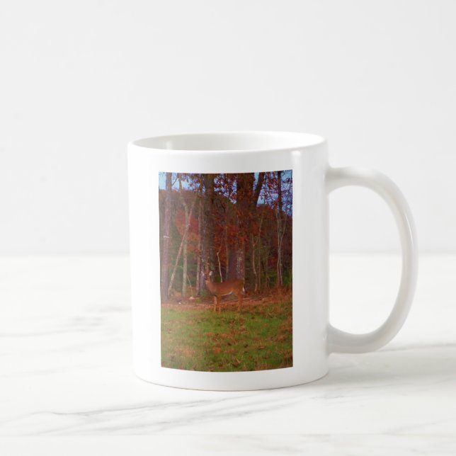 Mug Cerf, Grass vert rouge et feuilles d'or (Droite)