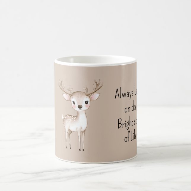 Mug Cerf Heureux Le Bon Côté de la Vie (Centre)