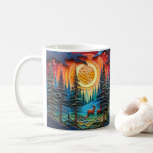 Mug Cerf imprimé en 3D dans le coucher de soleil de fo