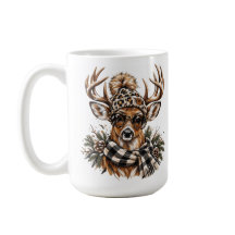 Cerf léopard chapeau Noël Cozy Noël