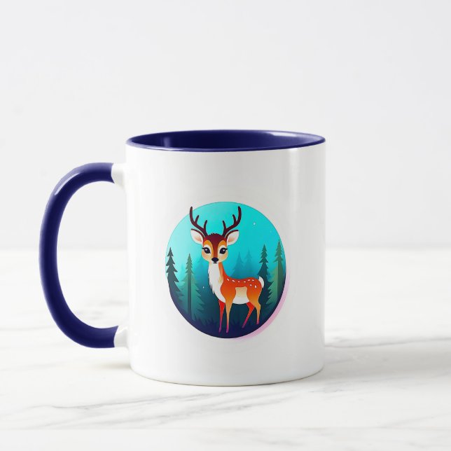 Mug Cerf majestueux dans une forêt enchantée. (Gauche)