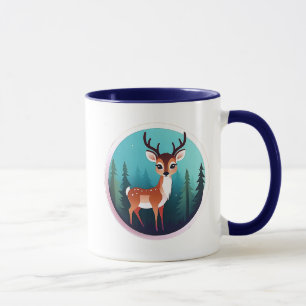 Mug Cerf majestueux dans une forêt enchantée.