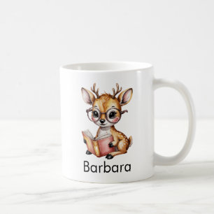 Mug Cerf Mignon Lisant un Livre Personnalisé