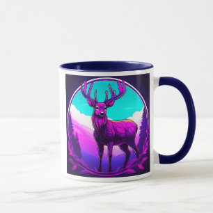 Mug Cerf mystique dans un décor futuriste.