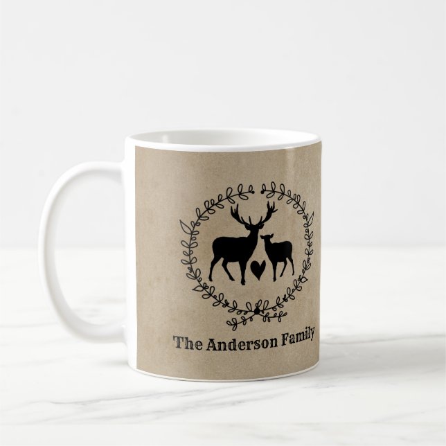 Mug Cerf rustique Customisé (Gauche)
