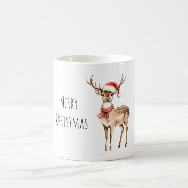 Mug Cerf Santa Chapeau Écharpe Noël (Centre)