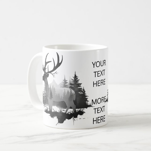 Mug Cerf sauvage debout dans la forêt (Devant gauche)