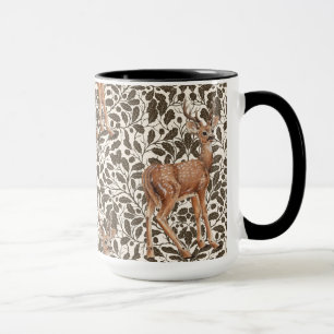 Mug Cerf sur le motif damassé de chêne décoratif en ma