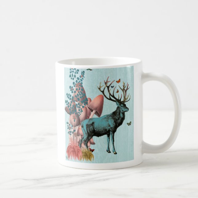 Mug Cerf Turquoise en Forêt de Champignons 2 (Droite)
