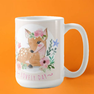 Mug Cerfs Belle Journée Dehors Parmi De Belles Fleurs