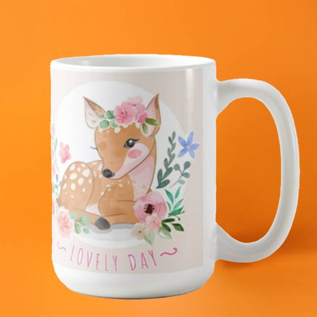 Mug Cerfs Belle Journée Dehors Parmi De Belles Fleurs (Créateur téléchargé)