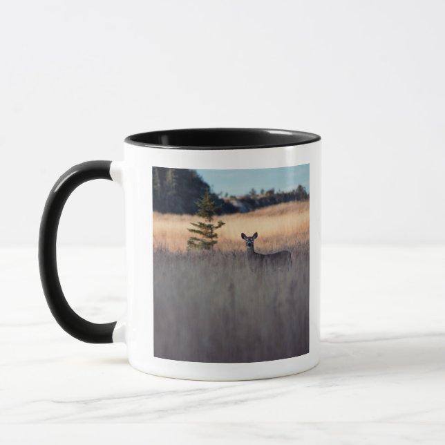 Mug Cerfs communs dans le domaine de l'herbe grande (Gauche)