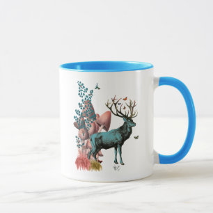 Mug Cerfs communs de turquoise dans la forêt de