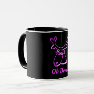 Mug Cerfs communs roses mignons drôles de renne oh ou