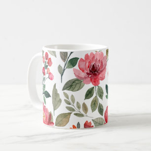 Mug Cerise Berry Moderne Aquarelle Motif Floral