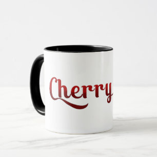 Mug Cerise Rouge Graphisme de Style Rétro Vintage Mode