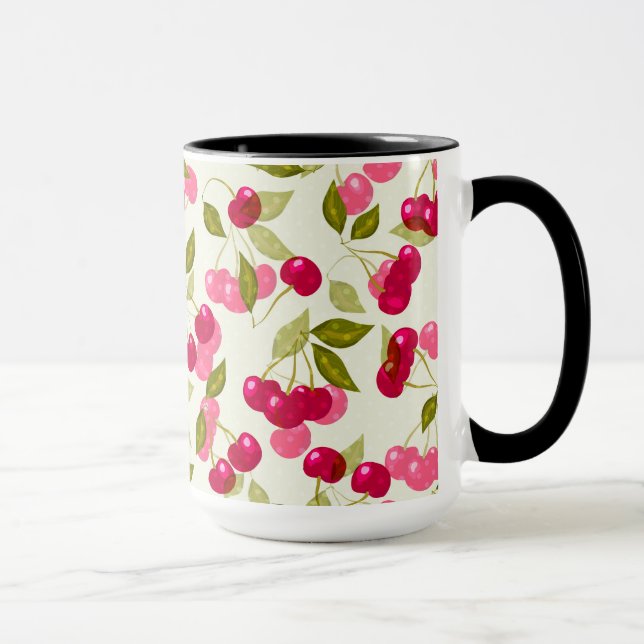 Mug Cerise rouge mûre . (Droite)