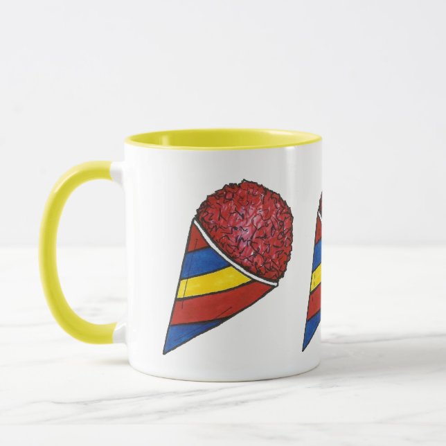 Mug Cerise Rouge Shavé Ice Snocone Sno Cone Nourriture (Gauche)
