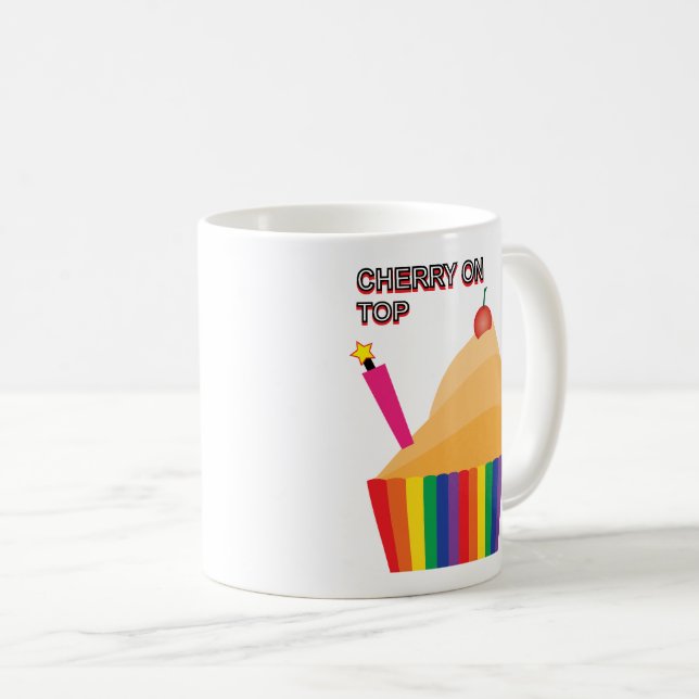 Mug Cerise sur le dessus 02 (Devant droit)