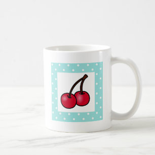 Mug Cerises à points Aqua Retro