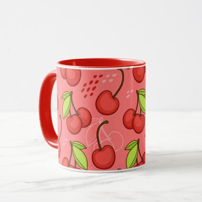 Mug Cerises d'aquarelle (Devant gauche)