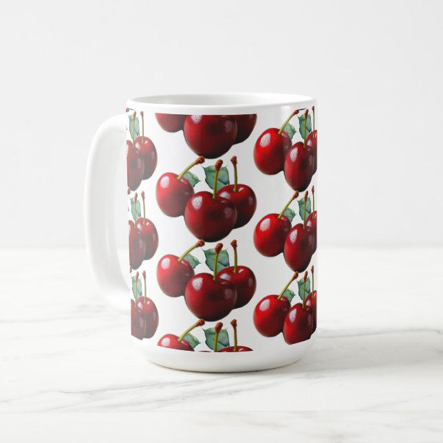 Mug Cerises rétro fraîchement cueillies  (Devant gauche)