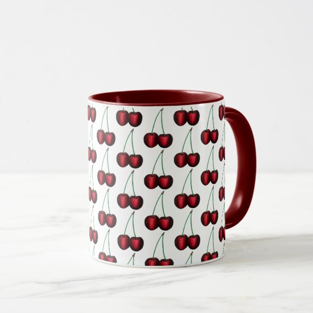 Mug Cerises Rouge mûr Cerise Fruit d'été Imprimer (Devant droit)