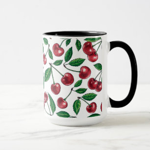 Mug Cerises rouges sur blanc