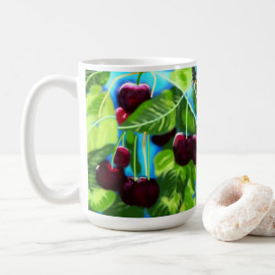 Mug Cerises suspendues des branches Cerise Rouge Vert