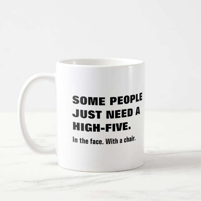 Mug Certaines personnes ont besoin d'un "high-cinq", f (Gauche)