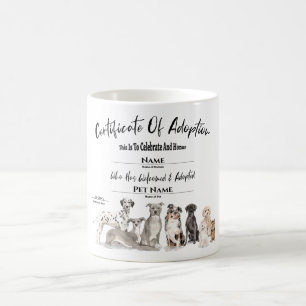 Mug Certificat d'adoption de Chien Chien Chien, Chien,