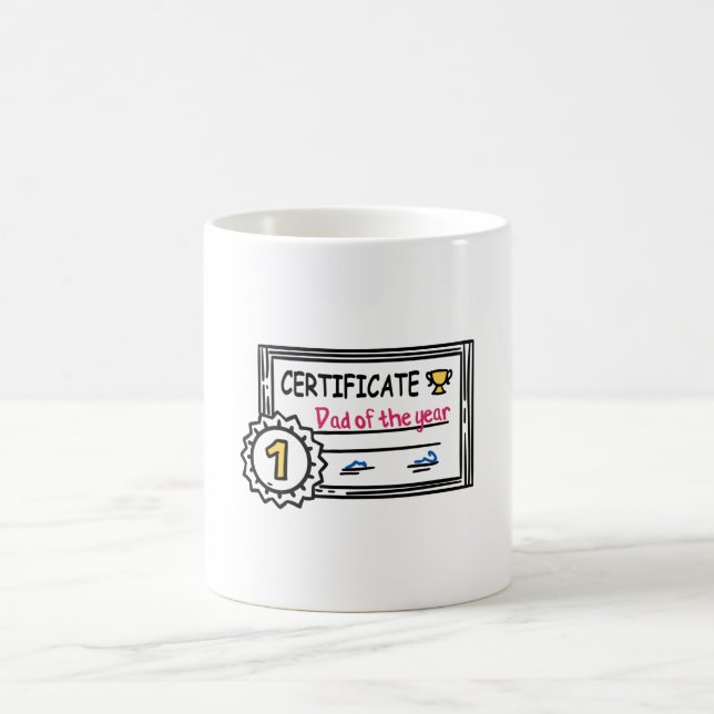 Mug Certificat de papa de l'année Prix de la fête des  (Centre)