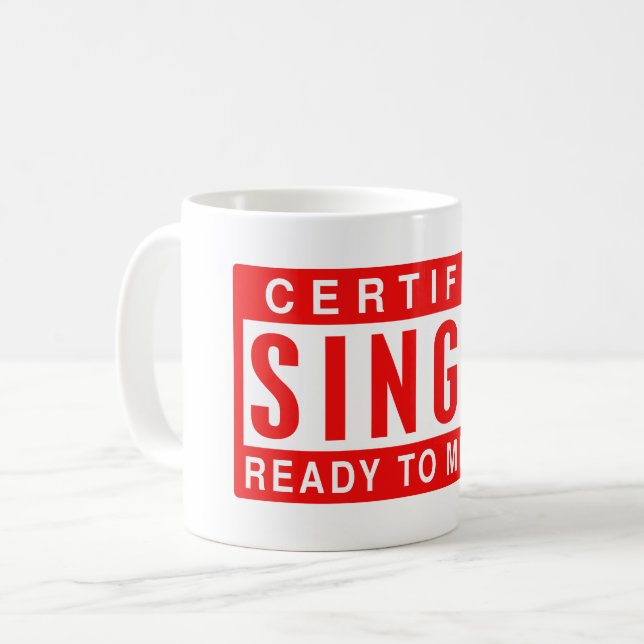 Mug Certifié SINGLE prêt à mélanger drôle (Devant gauche)