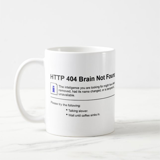 Mug Cerveau 404 non trouvé (Gauche)