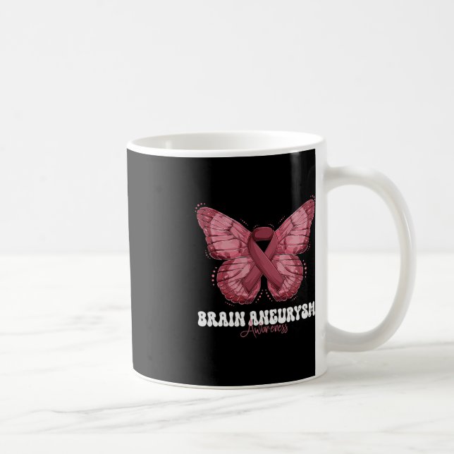 Mug Cerveau Aneurysme Mois de sensibilisation Burgundy (Droite)