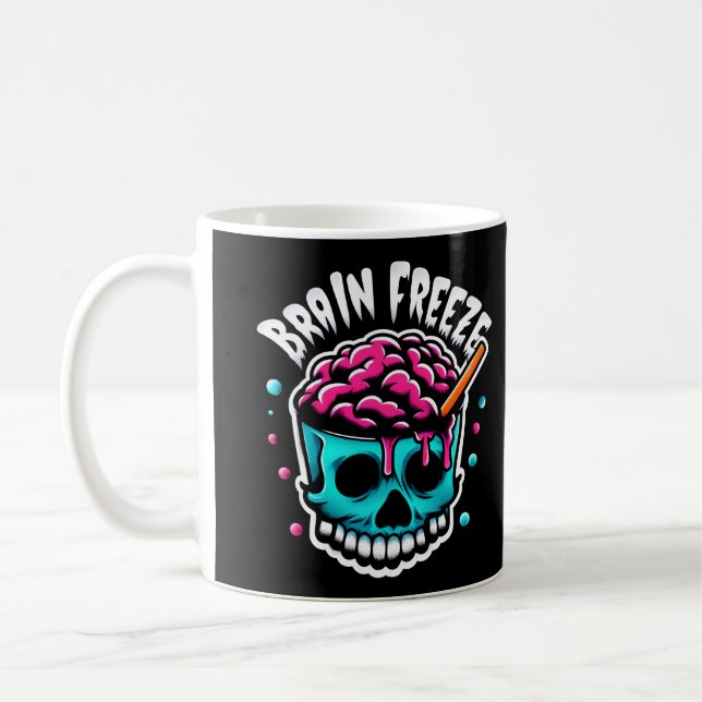 Mug Cerveau gel crâne Éffrayant Halloween Conception b (Gauche)