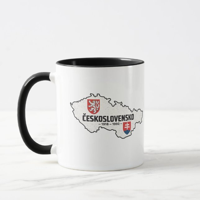 Mug Československo 1918-1992 Carte Rétro Vintage (Gauche)