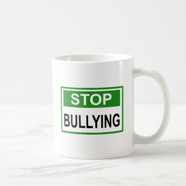 Mug Cesser le signe d'intimidation vert (Droite)