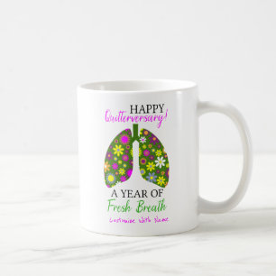 Mug Cessez de fumer pour l'anniversaire avec des poumo