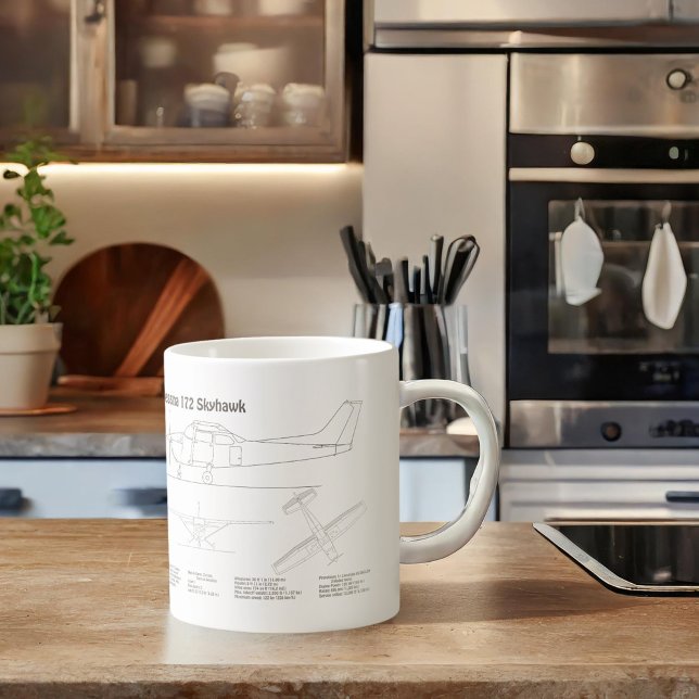 Mug Cessna 172 Skyhawk - Plan directeur de l'avion BD (Créateur téléchargé)