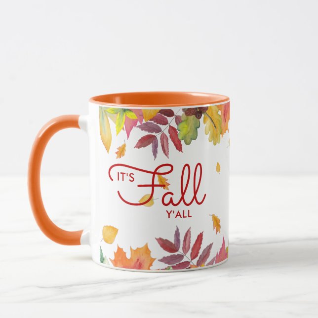 Mug C'est automne Y'all Feuilles d'automne personnalis (Gauche)