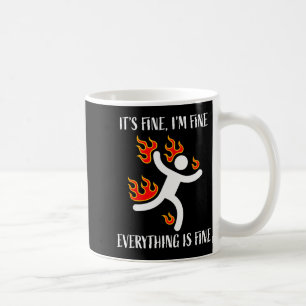 Mug C'est Bien Tout Va Bien Stickman Drôle En Feu