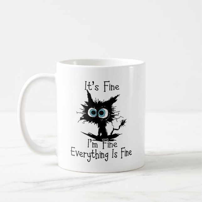 Mug C'est bon Je vais bien Tout va bien Chat drôle (Gauche)