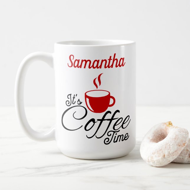 Mug C'est Café Time Red Design (Avec donut)