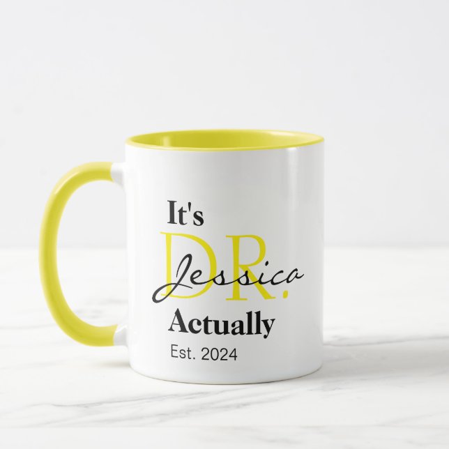Mug C'est Dr. [Nom Personnalisé] En Fait Est. Année (Gauche)