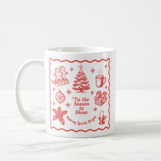 Mug C'est la saison de briller Noël vintage rouge