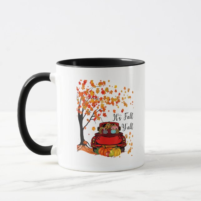 Mug C'est l'Automne Y'all Citrouille Léopard Saison Au (Gauche)